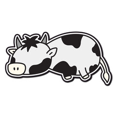 black and white cow