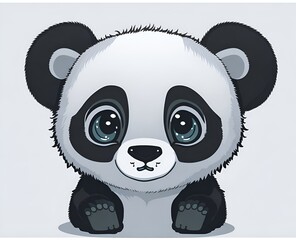 Fototapeta premium Giant panda cub isolated. Generative Ai.