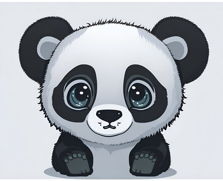 Giant panda cub isolated. Generative Ai.