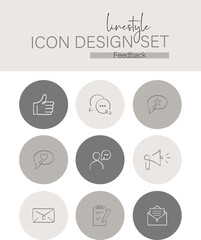 Linestyle Icon Design Set Feedback
