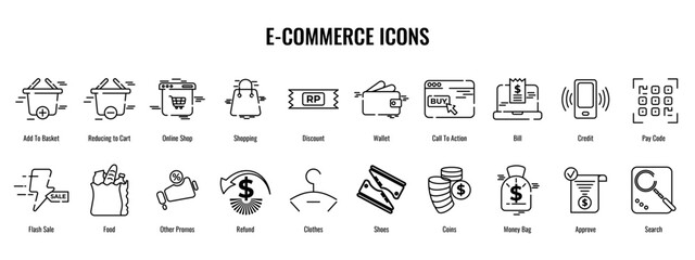 Collection of icons for e commerce