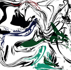 The distorted abstract background consists of blending ink.