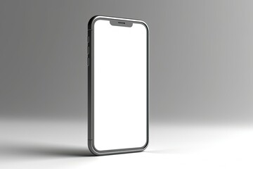 3d render of a phone with blank screen, smartphone with blank screen isolated
