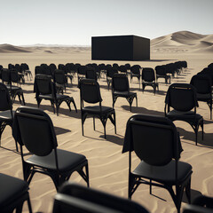 conference room with chairs in the dessert 