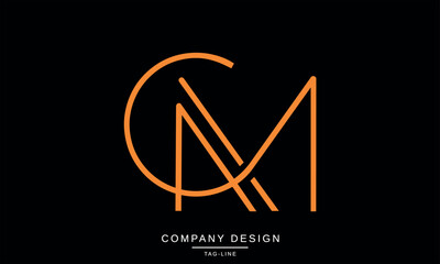 CM, MC, Abstract Letters Logo Monogram - obrazy, fototapety, plakaty