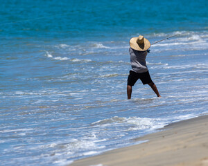 Rest and Relaxing, fishing while on vacation in Puerto Rico