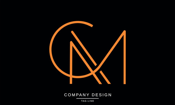 CM, MC, Abstract Letters Logo Monogram