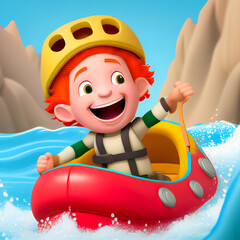 Credible_White_water_rafting_smiling_volumetric_lighting_happy_