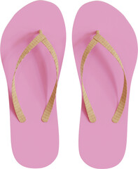 3d render flip-flop with the color pink