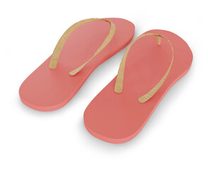 3d render flip-flop with the color red 