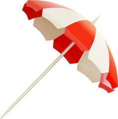3D render umbrella with the colors red and white © Arasigner