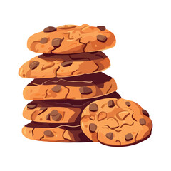 Freshly baked chocolate chip cookies sweet Generative AI