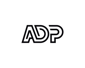 Vector Lettermark monoline letter ADP icon logo design template