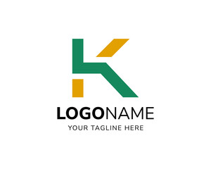 Vector Green Letter K  icon logo design template
