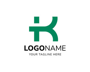Obraz premium Vector Green Letter K icon logo design template