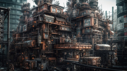 cyber punk city. Generative AI