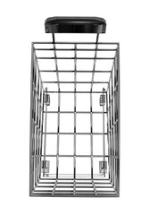 Isolated Top View of Shopping Cart or Trolley on White Background, 3D Render Illustration.