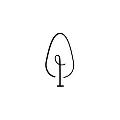 Oval Tree Line Style Icon Design