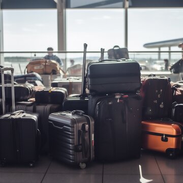 travel transportation flight terminal business suitcase air bag departure baggage. Generative AI. Generative AI