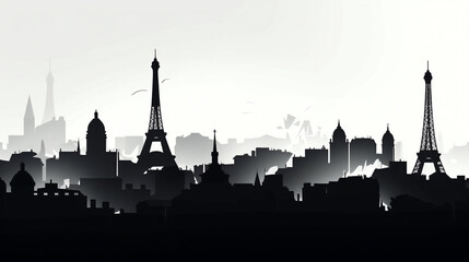 Naklejka premium silhouette of Paris isolated vector illustration on white background for logo, graphic design, advertising, and marketing. generative ai