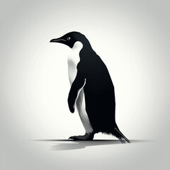 silhouette of penguin isolated vector illustration on white background for bird logo, graphic icon, and modern home décor. perfect for wildlife and safari-themed designs. generative ai
