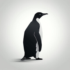 silhouette of penguin isolated vector illustration on white background for bird logo, graphic icon, and modern home décor. perfect for wildlife and safari-themed designs. generative ai