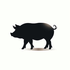 silhouette of pig isolated vector illustration on white background for logo, graphic design, advertising, and marketing. generative ai