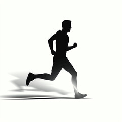 Fototapeta na wymiar silhouette of running man isolated vector illustration on white background for logo, graphic design, advertising, and marketing. generative ai