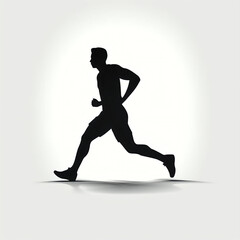Fototapeta na wymiar silhouette of running man isolated vector illustration on white background for logo, graphic design, advertising, and marketing. generative ai
