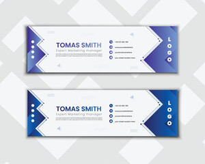 Professional email signature template of social media banner design.