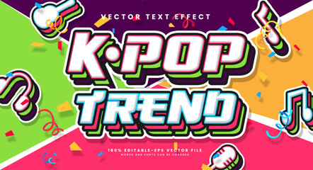 K-pop trend editable text style effect. Vector text effect