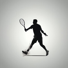 silhouette of tennis player isolated vector illustration on white background for logo, graphic design, advertising, and marketing. generative ai