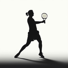 Fototapeta na wymiar silhouette of tennis player isolated vector illustration on white background for logo, graphic design, advertising, and marketing. generative ai