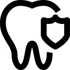 Naklejka premium tooth protection black outline icon