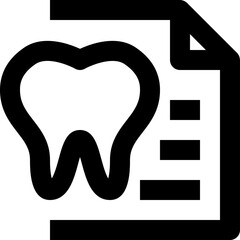 tooth information black outline icon