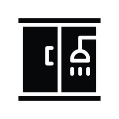 shower cabin glyph icon illustration vector graphic