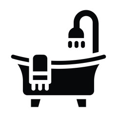 bathtup glyph icon illustration vector graphic