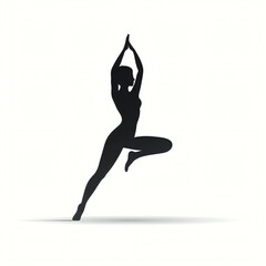 silhouette of yoga pose isolated vector illustration on white background for logo, graphic design, advertising, and marketing. generative ai