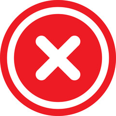 cross sign. red X icons vector. Circle symbols NO button for vote, decision, web, logo, app, UI. illustration.