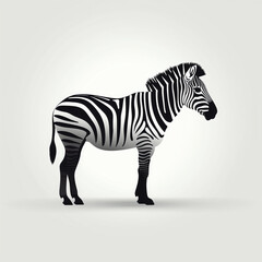 silhouette of zebra isolated vector illustration on white background for animal logo, graphic icon, and modern home décor. perfect for wildlife and safari-themed designs. generative ai