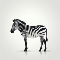 Fototapeta na wymiar silhouette of zebra isolated vector illustration on white background for animal logo, graphic icon, and modern home décor. perfect for wildlife and safari-themed designs. generative ai