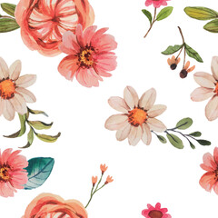 watercolor flower seamless pattern