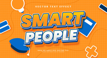 Smart people editable text style effect. Vector text effect.