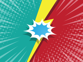 abstract comic book, pop art vs, versus, duel cartoon  with speech bubble background