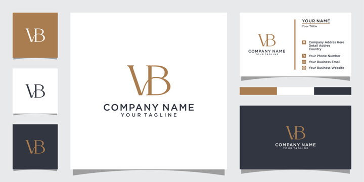 VB or BV initial letter logo design template.