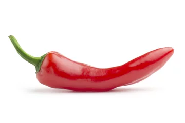Fond de hotte en verre imprimé Piments forts red hot chili pepper on white background
