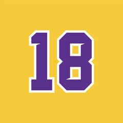 Basketball Sport Number Vector Template 18