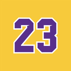 Basketball Sport Number Vector Template 23