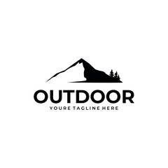 Simple mountain logo template. Suitable for your business. Adventure logo. Outdoor logo