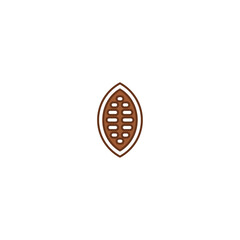Cocoa Beans Flat Icon On White Background